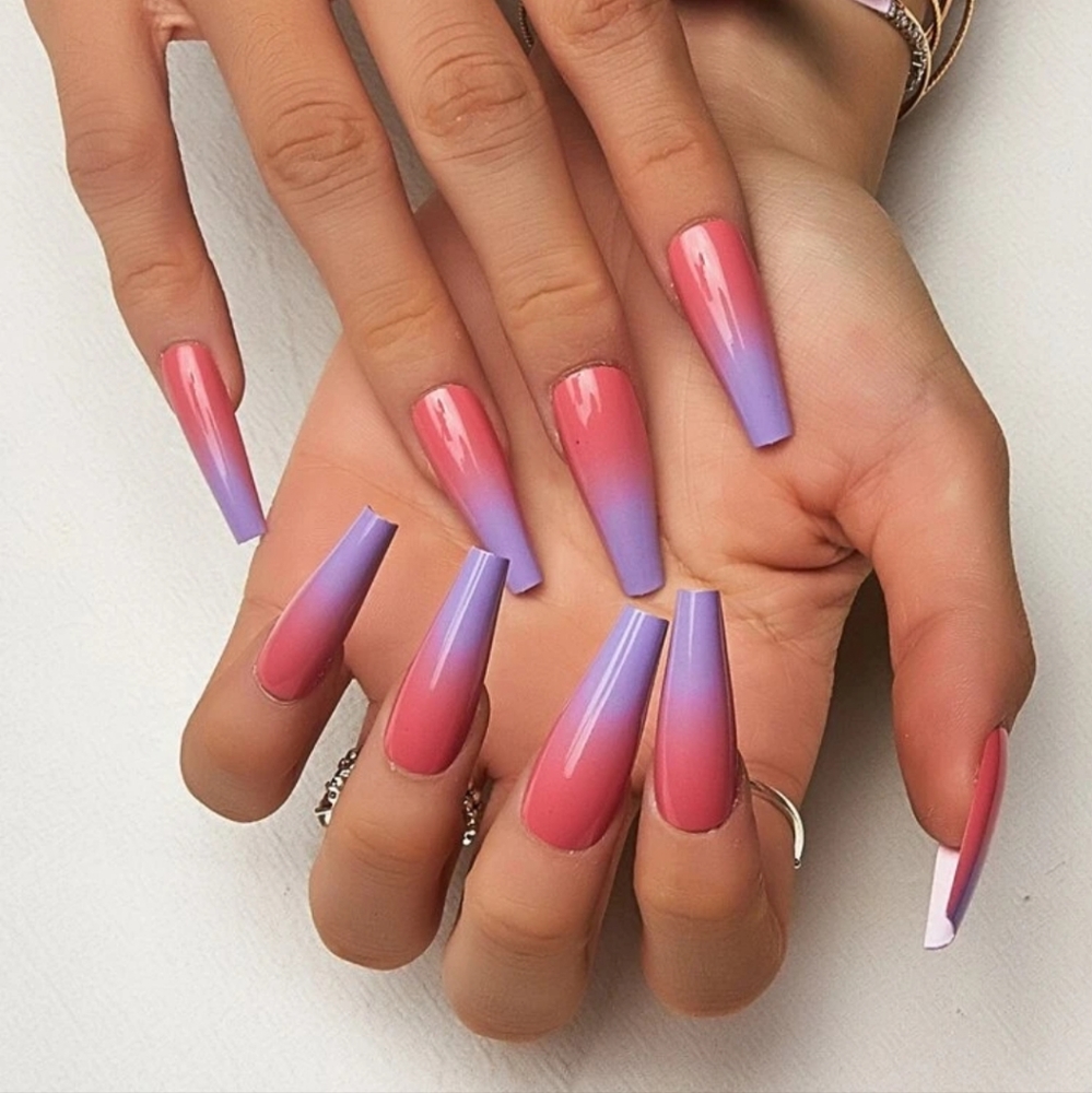 New! 24 piece ombre press on nails!